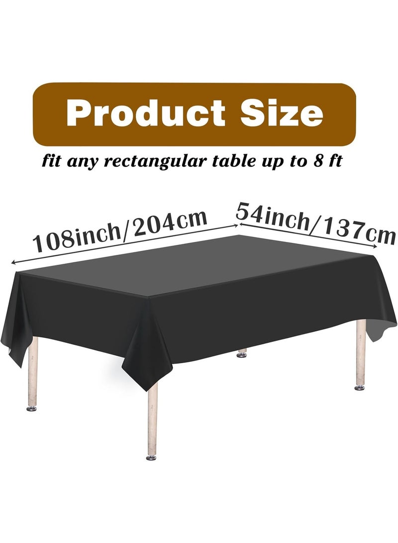 San Yi 2 Pieces Orange Plastic Tablecloths 54 x 108 Inch Disposable Tablecloths Rectangular Party Tablecloths - Image 4